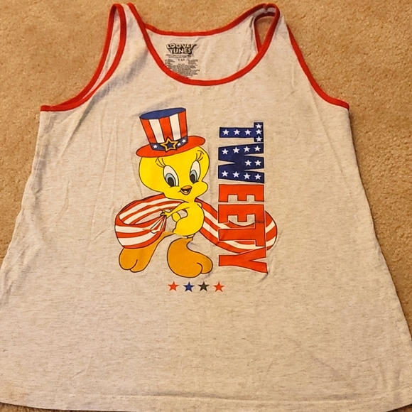 Tank Top S 3/5 Looney Tunes Independence Day Tweety - Picture 1 of 6
